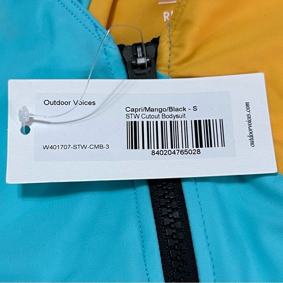 NWT Outdoor Voices SplashKnit 6" Bodysuit XS Colorblock Black, Teal, and Yellow - Picture 12 of 12
